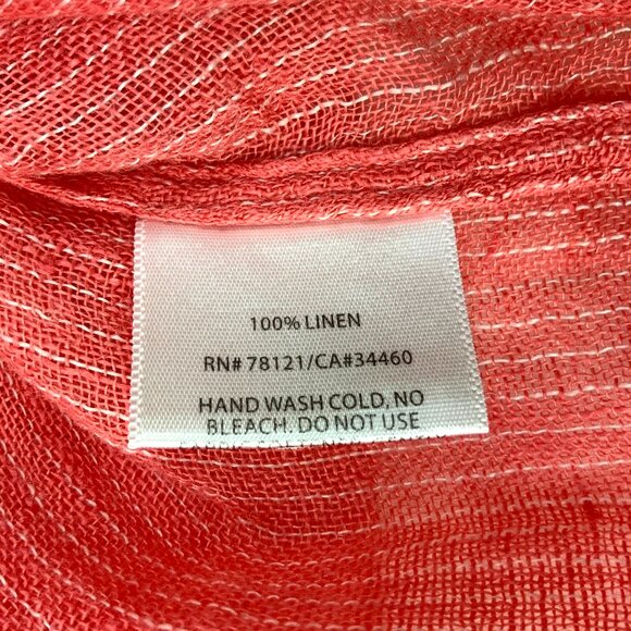 Eileen Fisher Linen 3/4 Sleeve Tunic Henley Shirt Striped Sz L - Picture 7 of 16